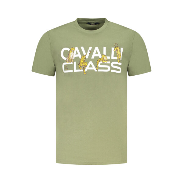 CAVALLI CLASS Ανδρικό Πράσινο T-Shirt με κοντά μανίκια και λογότυπο