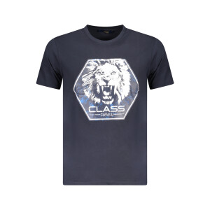 Cavalli Class Ανδρικό Μπλε T-shirt με print λογότυπο