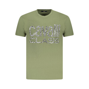 CAVALLI CLASS Ανδρικό Πράσινο T-shirt με στρογγυλή λαιμόκοψη και λογότυπο