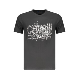 CAVALLI CLASS Ανδρικό Μαύρο T-Shirt με κοντά μανίκια και λογότυπο