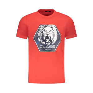 CAVALLI CLASS Ανδρικό Κόκκινο T-Shirt με print λογότυπο