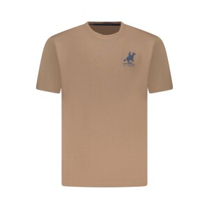 U.S. GRAND ανδρικό t-shirt σε καφέ χρώμα με στρογγυλή λαιμόκοψη και λογότυπο