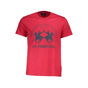 LA MARTINA ανδρικό t-shirt σε κόκκινο χρώμα με print λογότυπο