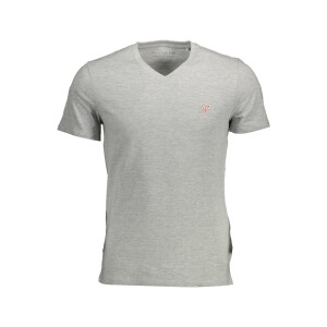 Guess Jeans Ανδρικό Γκρι T-shirt με V λαιμόκοψη