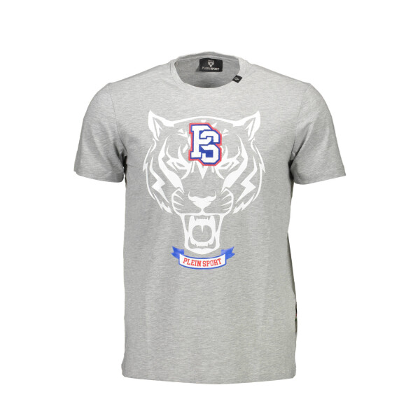 PLEIN SPORT Ανδρικό Γκρι T-shirt με print λογότυπο