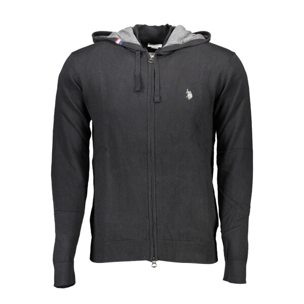 U.S. POLO ASSN.. Ανδρική Μαύρη Ζακέτα με κουκούλα και φερμουάρ
