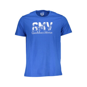 GIAN MARCO VENTURI Ανδρικό Μπλε T-shirt με κοντά μανίκια και λογότυπο