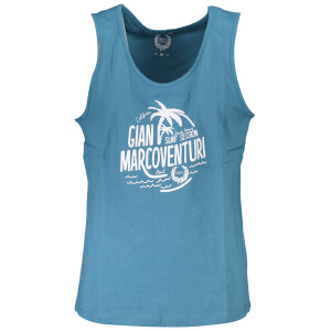 GIAN MARCO VENTURI Ανδρικό Μπλε Αμάνικο T-shirt με λογότυπο