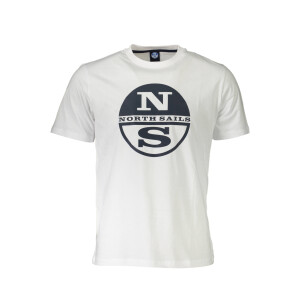 North Sails ανδρικό λευκό T-shirt με κοντά μανίκια και λογότυπο