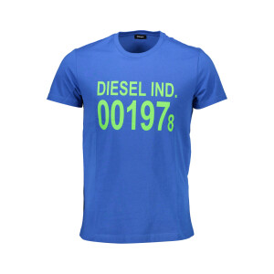 Diesel Ανδρικό Μπλε T-shirt με κοντά μανίκια και λογότυπο