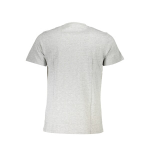 CAVALLI CLASS Ανδρικό Γκρι T-shirt με στρογγυλή λαιμόκοψη και print λογότυπο