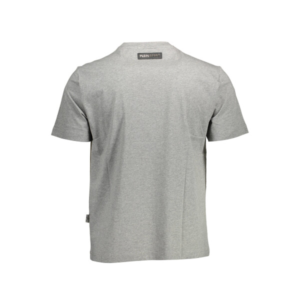 PLEIN SPORT Ανδρικό Γκρι T-shirt με στρογγυλή λαιμόκοψη και λογότυπο