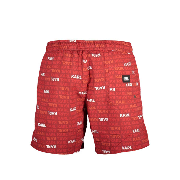 Karl Lagerfeld Beachwear Ανδρικό Κόκκινο Μαγιό με print λογότυπο