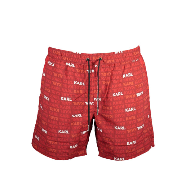 Karl Lagerfeld Beachwear Ανδρικό Κόκκινο Μαγιό με print λογότυπο