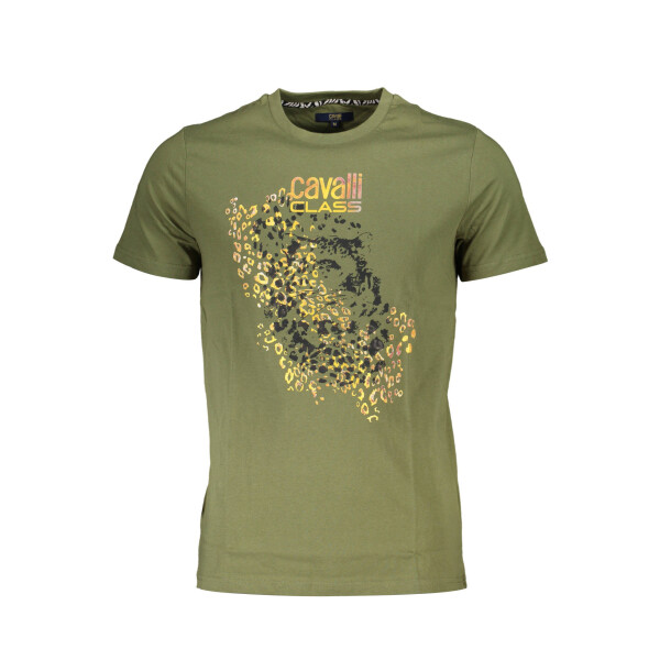 Cavalli Class Ανδρικό Πράσινο T-shirt με κοντά μανίκια και λογότυπο