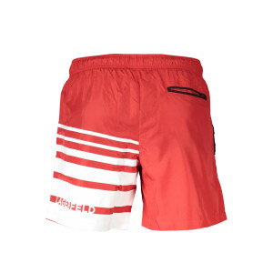 Karl Lagerfeld Beachwear Ανδρικό Κόκκινο Μαγιό με print λογότυπο