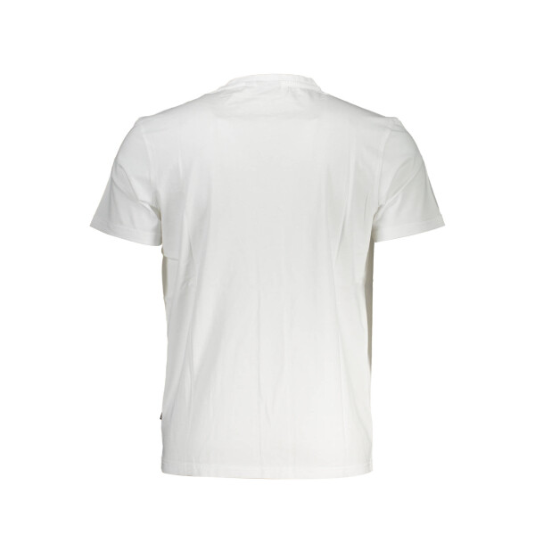 Napapijri Ανδρικό Λευκό T-shirt με στρογγυλή λαιμόκοψη και λογότυπο