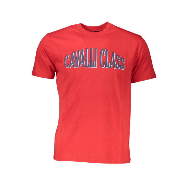 CAVALLI CLASS Ανδρικό Κόκκινο T-shirt με print λογότυπο