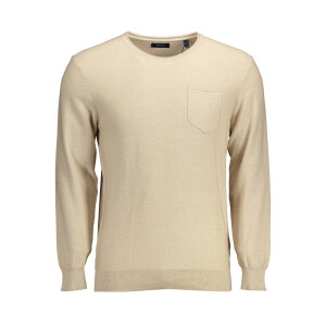 GANT ανδρικό πλεκτό σε μπεζ χρώμα με στρογγυλή λαιμόκοψη και λογότυπο