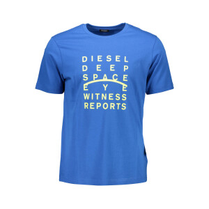 Diesel ανδρικό t-shirt σε μπλε χρώμα με κοντά μανίκια και λογότυπο
