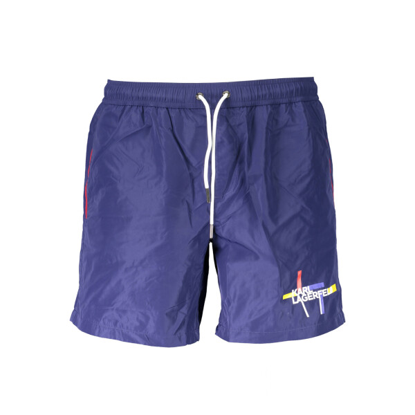 Karl Lagerfeld Beachwear Ανδρικά Μπλε Μποξεράκια με κορδόνια και λογότυπο