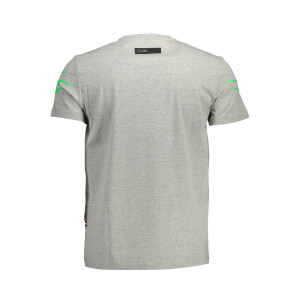 PLEIN SPORT Ανδρικό Γκρι T-shirt με print λογότυπο