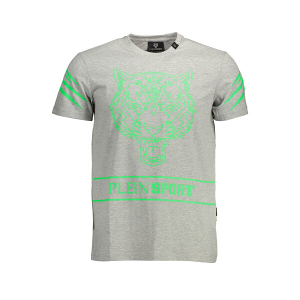 PLEIN SPORT Ανδρικό Γκρι T-shirt με print λογότυπο
