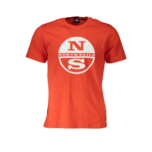 North Sails ανδρικό κόκκινο t-shirt με στρογγυλή λαιμόκοψη και λογότυπο