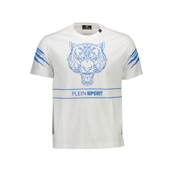PLEIN SPORT Ανδρικό Λευκό T-shirt με κοντά μανίκια και λογότυπο