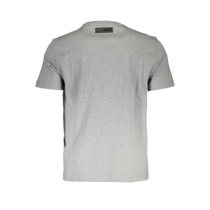 PLEIN SPORT Ανδρικό Γκρι T-shirt με κοντά μανίκια και λογότυπο