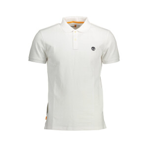 Timberland ανδρική λευκή polo μπλούζα με κοντά μανίκια