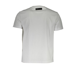 PLEIN SPORT Ανδρικό Λευκό T-shirt με V λαιμόκοψη και print λογότυπο