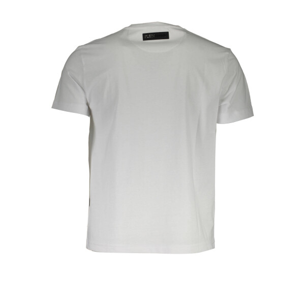 PLEIN SPORT Ανδρικό Λευκό T-shirt με V λαιμόκοψη και print λογότυπο