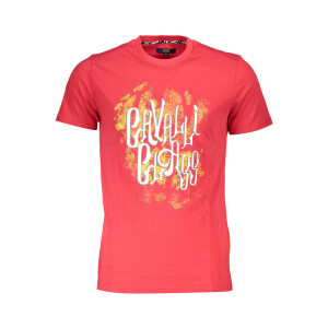 CAVALLI CLASS Ανδρικό Κόκκινο T-shirt με print λογότυπο