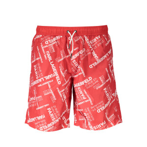 Karl Lagerfeld Beachwear Ανδρικό Κόκκινο Μαγιό με λογότυπο