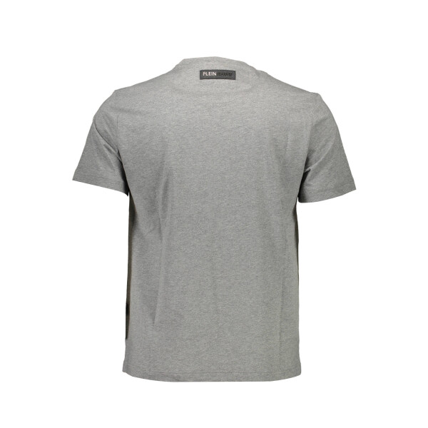 PLEIN SPORT Ανδρικό Γκρι T-shirt με κοντά μανίκια και λογότυπο