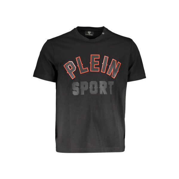PLEIN SPORT Ανδρικό Μαύρο T-shirt με κοντά μανίκια και λογότυπο