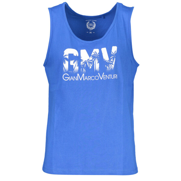 GIAN MARCO VENTURI Ανδρικό Μπλε Αμάνικο T-shirt με λογότυπο
