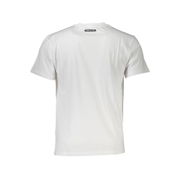 CAVALLI CLASS ανδρικό λευκό T-shirt με κοντά μανίκια και λογότυπο