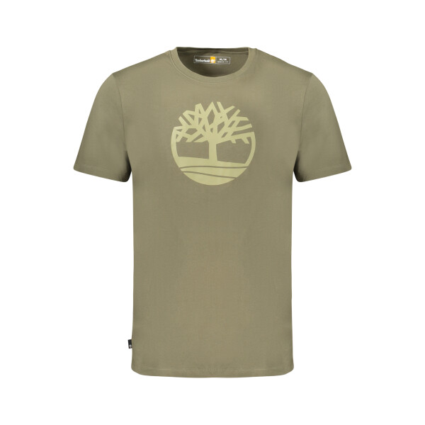 Timberland ανδρικό πράσινο t-shirt με στρογγυλή λαιμόκοψη και print λογότυπο