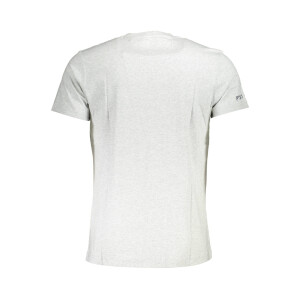 LA MARTINA ανδρικό γκρι t-shirt με κοντά μανίκια και λογότυπο