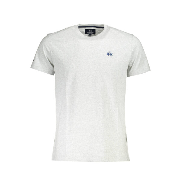 LA MARTINA ανδρικό γκρι t-shirt με κοντά μανίκια και λογότυπο