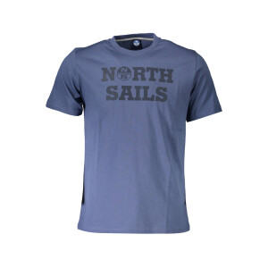 North Sails ανδρικό μπλε t-shirt με στρογγυλή λαιμόκοψη και λογότυπο