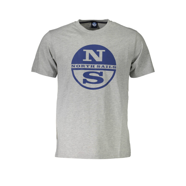 North Sails Ανδρικό Γκρι T-shirt με κοντά μανίκια και λογότυπο