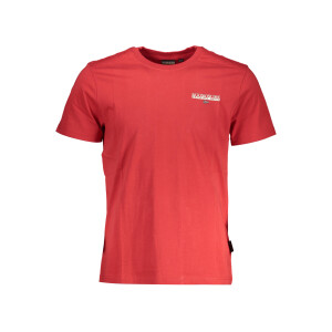 Napapijri ανδρικό t-shirt σε κόκκινο χρώμα με κοντά μανίκια και λογότυπο