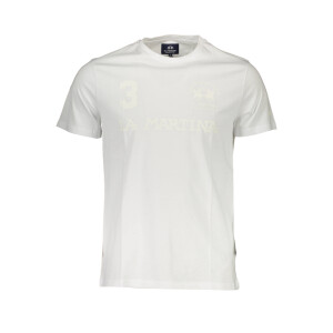 LA MARTINA Ανδρικό Λευκό T-Shirt με κοντά μανίκια και λογότυπο