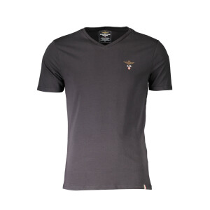 Aeronautica Militare ανδρικό t-shirt σε μαύρο χρώμα με V λαιμόκοψη