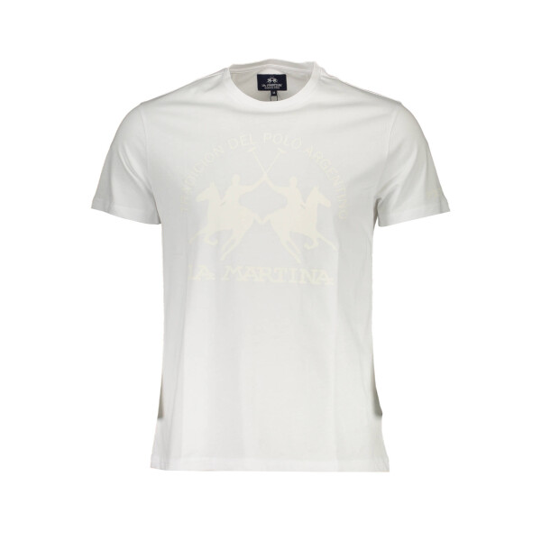 LA MARTINA Ανδρικό Λευκό T-Shirt με κοντά μανίκια και λογότυπο
