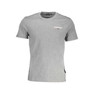 Napapijri Ανδρικό Γκρι T-Shirt με κοντά μανίκια και λογότυπο