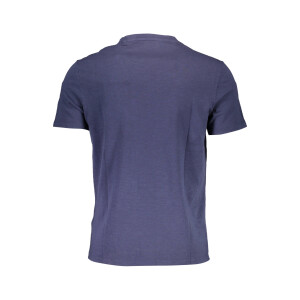Guess Jeans Ανδρικό Μπλε T-shirt με στρογγυλή λαιμόκοψη και τσέπη